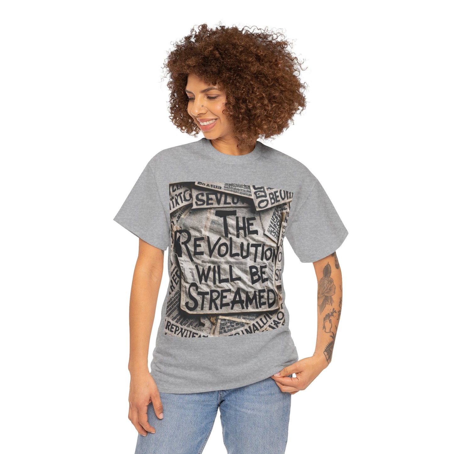 "The Revolution will be Streamed" - Unisex Heavy Cotton T-shirt